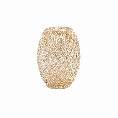 Vaso Abacaxi Transparente com Ouro 24k - Cristais Di Murano