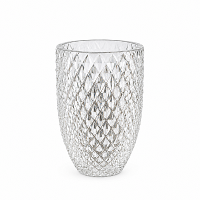 Vaso Lapidado Colméia Transparente - Cristais Di Murano