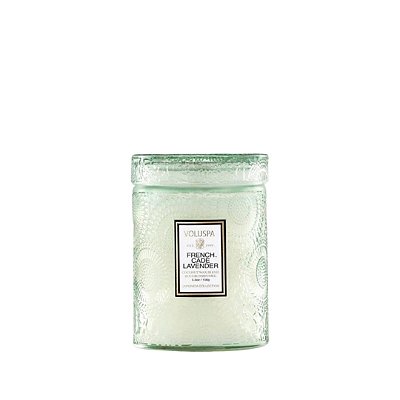 Mini Vela Voluspa Pote Vidro 50h Relevo French Cade Lavander