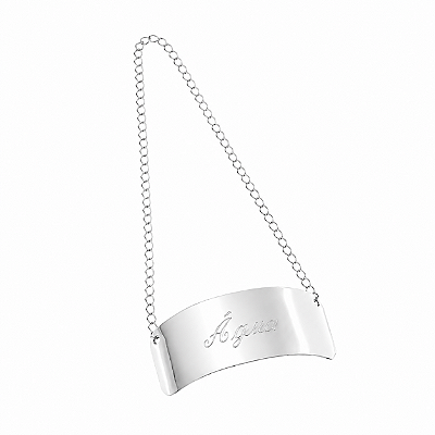 Placa Prata com Corrente Água - Shefield Plate