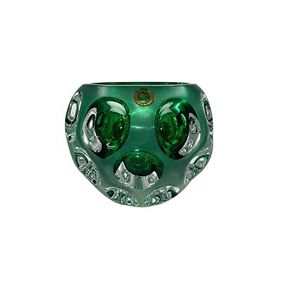 Centro de Mesa Acetinado Verde Esmeralda - Cristais Di Murano