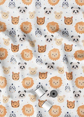 Tecido Microfibra Estampa Digital Cute Animals 1,55m de Largura