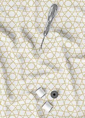 Tecido Microfibra Estampa Digital Arabesco Ondas 1,55m de Largura