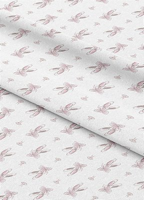 Tecido Microfibra Estampa Digital Sapatilhas Rosas 1,55m de Largura
