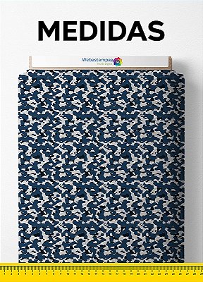 Tecido Microfibra Estampa Digital Camuflado Marinho e Preto 1,55m de Largura