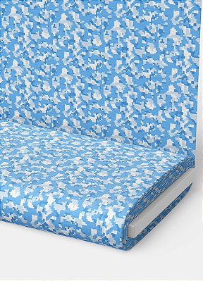 Tecido Microfibra Estampa Digital Camuflado Pixel Azul Bebê 1,55m de Largura