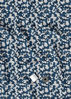 Tecido Microfibra Estampa Digital Camuflado Pixel Marinho 1,55m de Largura