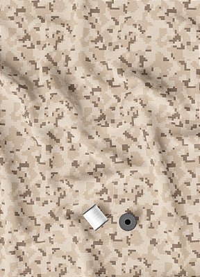 Tecido Microfibra Estampa Digital Camuflado Pixel Palha 1,55m de Largura