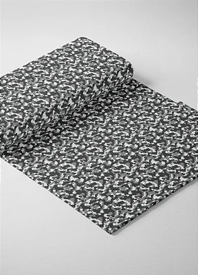 Tecido Microfibra Estampa Digital Camuflado Pixel Preto 1,55m de Largura