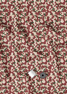 Tecido Microfibra Estampa Digital Camuflado Pixel Vermelho 1,55m de Largura