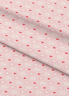 Tecido Microfibra Estampa Digital Coração Love Rosa 1,55m de Largura
