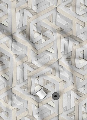Tecido Microfibra Estampa Digital Mosaico 3D 1,55m de Largura
