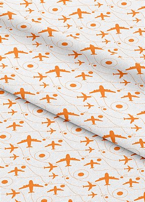 Tecido Microfibra Estampa Digital Viagem Fundo Branco 1,55m de Largura