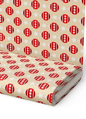 Tecido Microfibra Estampa Digital Bolas Vermelhas Natal 1,55m de Largura