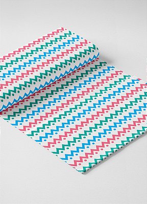 Tecido Microfibra Estampa Digital Chevron Natalino 1,55m de Largura