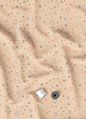 Tecido Microfibra Estampa Digital Estrelas Fofas 1,55m de Largura