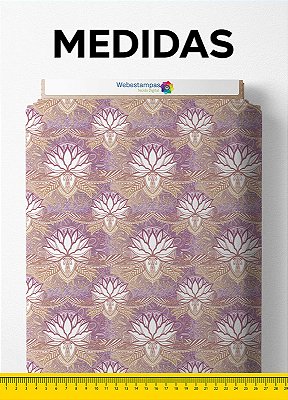 Tecido Microfibra Estampa Digital Flor de Lótus Degradê 1,55m de Largura
