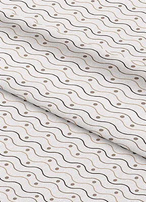 Tecido Microfibra Estampa Digital Bolinhas e Ondas Marrom 1,55m de Largura