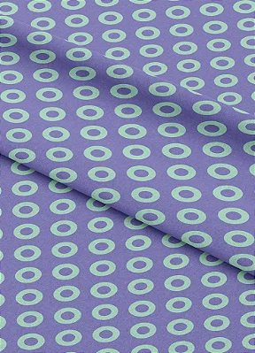 Tecido Microfibra Estampa Digital Círculos Azul e Roxo 1,55m de Largura