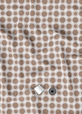 Tecido Microfibra Estampa Digital Círculos Marrom 1,55m de Largura