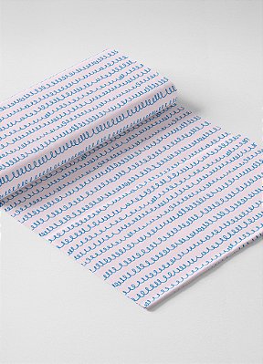 Tecido Microfibra Estampa Digital Mola Azul Fundo Branco 1,55m de Largura