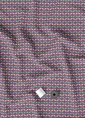 Tecido Microfibra Estampa Digital Chevron Azul Fundo Roxo 1,55m de Largura