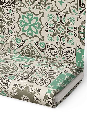 Tecido Microfibra Estampa Digital Flores Marrom e Verde 1,55m de Largura
