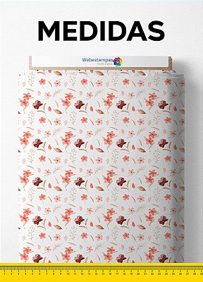 Tecido Microfibra Estampa Digital  Flores Em Tom Pastel 1,55m de Largura