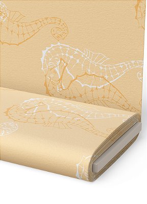 Tecido Microfibra Estampa Digital  Cavalo Marinho 1,55m de Largura