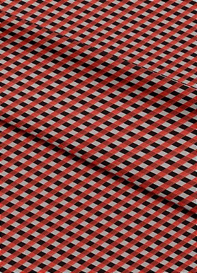 Tecido Microfibra Estampa Digital  Xadrez Marrom Linhas Laranja 1,55m de Largura