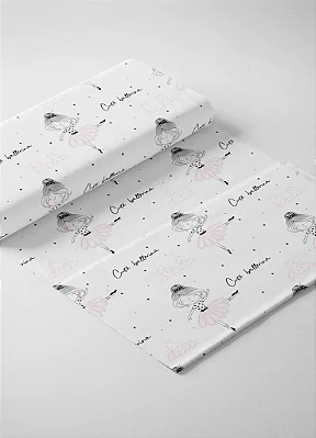 Tecido Microfibra Estampa Digital Cute Ballerina 1,55m de Largura