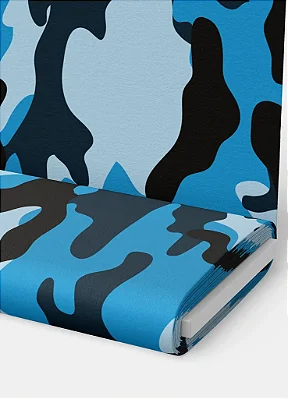 Tecido Microfibra Estampa Digital Camuflada Azul e Preto 1,55m de Largura