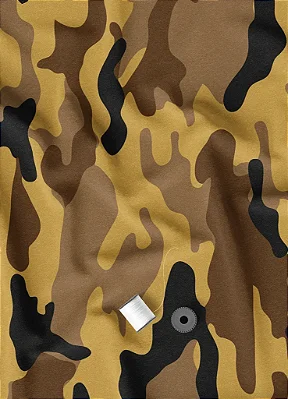 Tecido Microfibra Estampa Digital Camuflada Bege, Marrom e Preto 1,55m de Largura