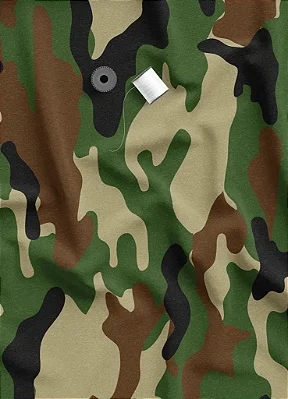 Tecido Microfibra Estampa Digital Camuflagem Verde, Marrom e Preto 1,55m de Largura