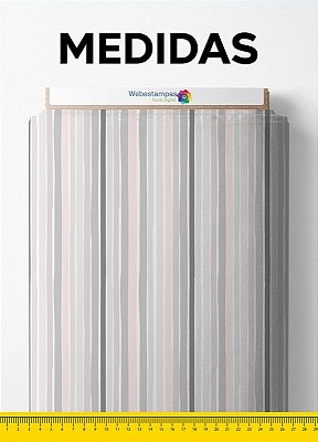 Tecido Microfibra Estampa Digital Listrado Rosa Ao Cinza 1,55m de Largura