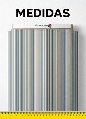 Tecido Microfibra Estampa Digital Listras Azul Palha e Marrom 1,55m de Largura