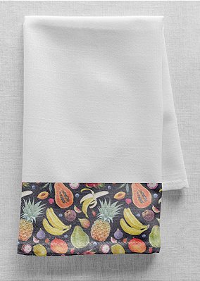 Tecido Microfibra Estampa Digital Frutas Fundo Escuro 1,55m de Largura