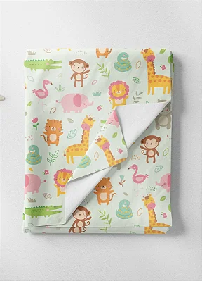 Tecido Tricoline Estampa Digital Animais Brincando 1,50m de Largura