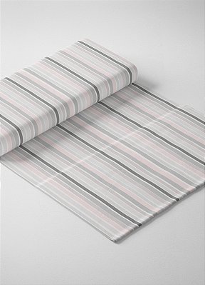 Tecido Tricoline Estampa Digital Listrado Rosa Ao Cinza 1,50m de Largura