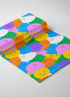 Tecido Oxford Estampa Digital Balões Coloridos Chat 1,55m de Largura