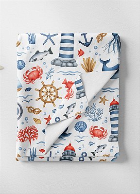 Tecido Oxford Estampa Digital Animais do Oceano 1,55m de Largura