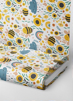 Tecido Oxford Estampa Digital Abelhinha 1,55m de Largura