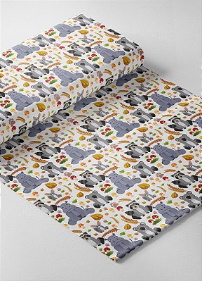 Tecido Oxford Estampa Digital Animais Fofos 1,55m de Largura