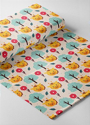 Tecido Oxford Estampa Digital Girafinha 1,55m de Largura