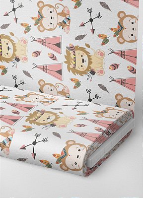 Tecido Oxford Estampa Digital Indio Leãozinho 1,55m de Largura