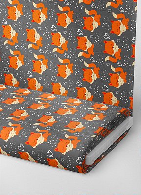 Tecido Oxford Estampa Digital Raposa Fofa 1,55m de Largura