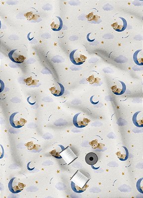 Tecido Oxford Estampa Digital Urso Soneca 1,55m de Largura