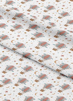 Tecido Oxford Estampa Digital Coelho no Balão 1,55m de Largura