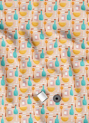 Tecido Oxford Estampa Digital Cozinha Feliz 1,55m de Largura