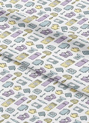 Tecido Oxford Estampa Digital Minha Cozinha 1,55m de Largura